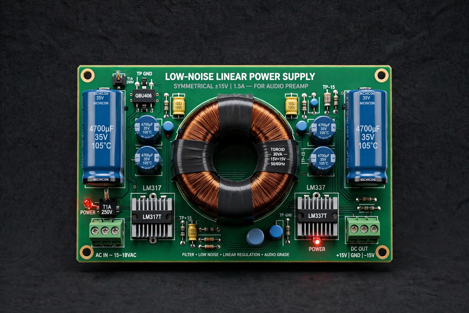 PCB PSU Simetris Low Noise